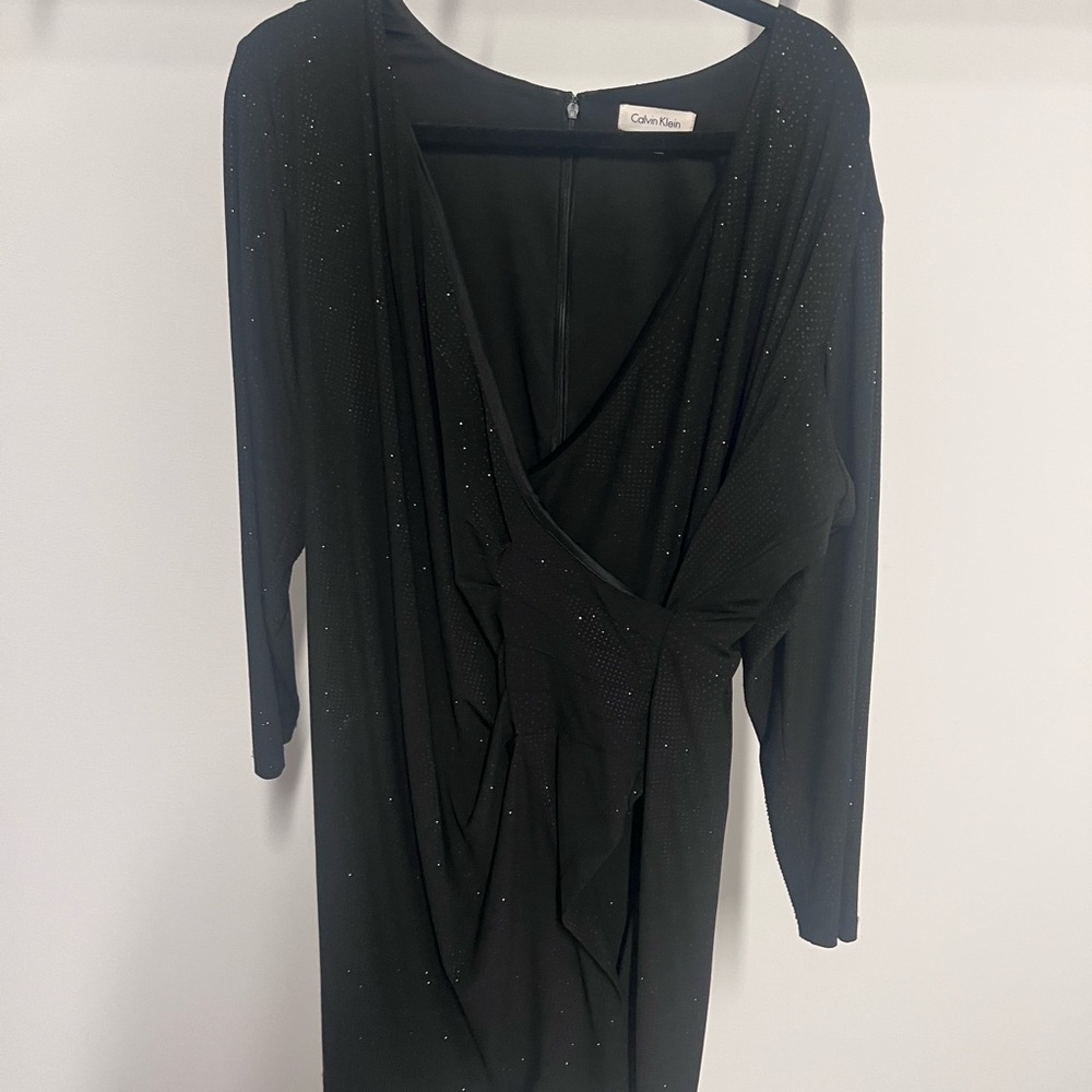 Calvin Klein Sparkling Black Long Sleeve Dress